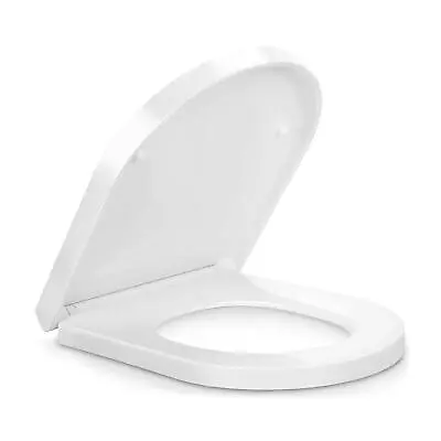 White D Shape Toilet Seat Heavy Duty Soft Close Bathroom Easy Clean Toilet Seat  • £32.99