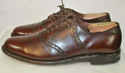 Vintage Foot-Joy Made In USA Leather Saddle Oxfords Men's Size 11 D Brown 1980s • $179.95