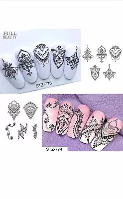 Nail Art Sticker Flower Stickers Decals Pattern Design Watermark Slider Decor # • $59.99