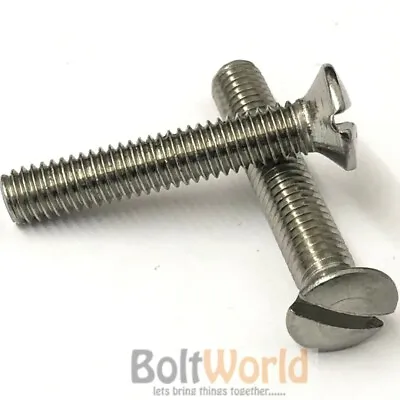 M2.5 A2 Stainless Steel Raised Slotted Countersunk Machine Screws Csk Bolts • £4.04