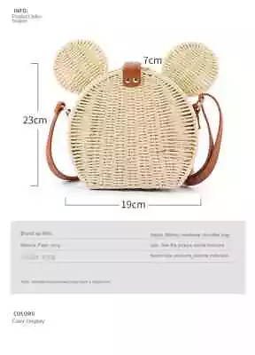 Disney Wicker Mickey Mouse Ears Shape Handbag Purse Bag Disney Adult Disneybound • $45