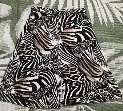 TU Woman Stretch Jersey Animal Zebra Print Midi Occasion Skirt Size 18 • £5.99