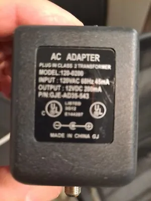 Ac Adpater Plug In Class 2 Transformer Model 120-0200 • $5