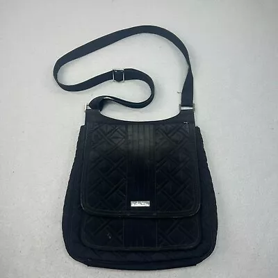 Vera Bradley Quilted Microfiber Hipster Black Crossbody Bag Purse • $15