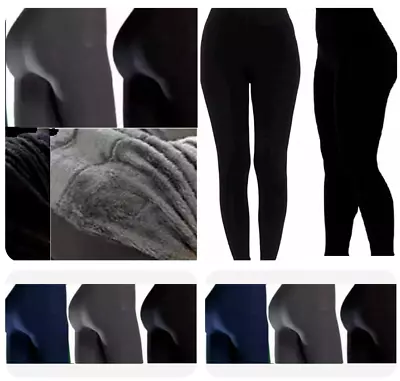 £9.99 • Buy Ladies Leggings Thermal Waist Warm Extra Thick Fleece Fitness Trousers