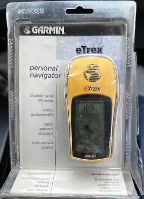 NEW 2001 Garmin ETrex 12 Channel Personal Navigator GPS Handheld Yellow • $100