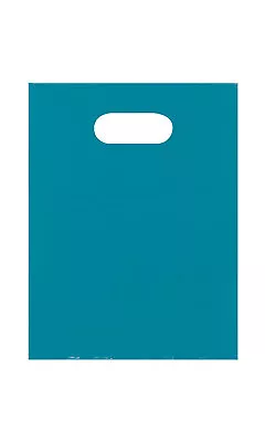 SSWBasics Teal Blue Plastic Merchandise Shopping Bags With Die Cut Handles - • $9.99