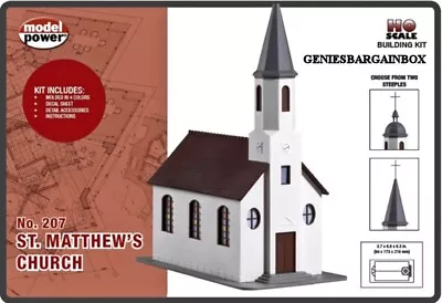 HO 1:87 Scale ST. MATTHEW'S CHURCH BUILDING KIT New Sealed Model Power 207 • $34.47