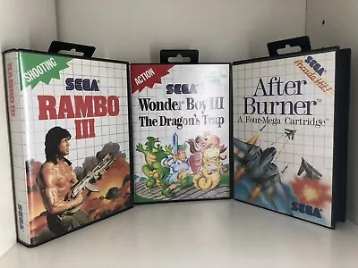 Sega Master System Lot Rambo III Wonder Boy III After Burner With Cases • $60