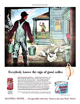 Original 1950s Maxwell House Coffee Ad: Everyone Knows The Sign... • $9.99