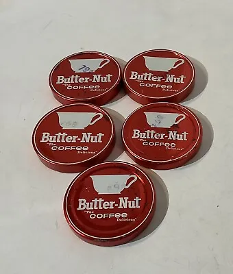Lot Of 5- Vintage Original Butter-Nut  Coffee Jar Lids • $10.95
