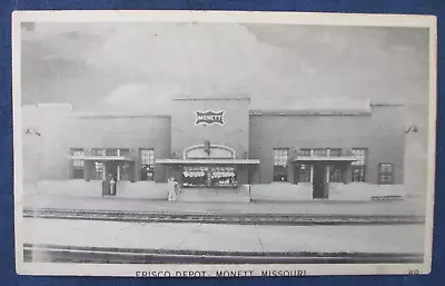 Ca1940 Monett Missouri Frisco RR Train Depot Postcard • $9.99