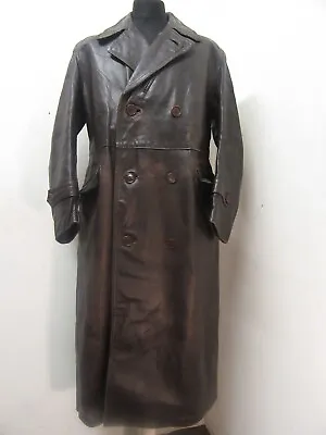 £149 • Buy Vintage Ww2 German Wehrmacht Officer Horsehide Leather Trench Coat Jacket Size M