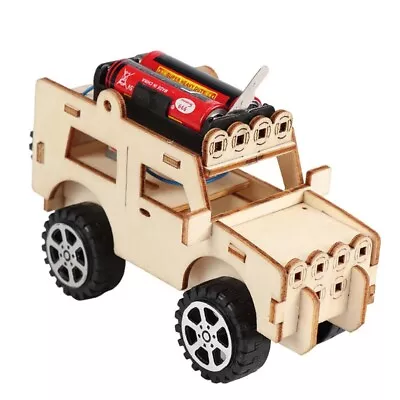 Wooden Electric Car Model Blocks DIY Kids Assembling Toy Science Experiment Kit • $17.14