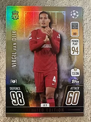 2021-22 Topps Match Attax Virgil Van Dijk Limited Edition Gold #LE3 • $4.95