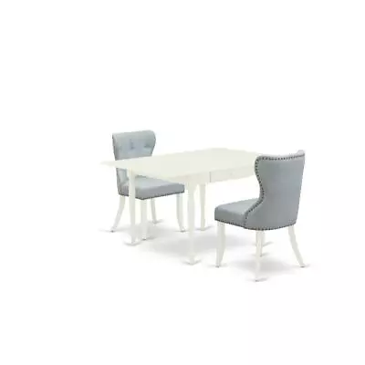 East-West Furniture MZSI3-LWH-15 - A Dinette Set Of Two Fantastic Parson... • $382.45