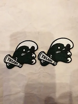 $10 • Buy (2)Tulane Green Wave  Embroidered Iron On Patches 2” X 3”