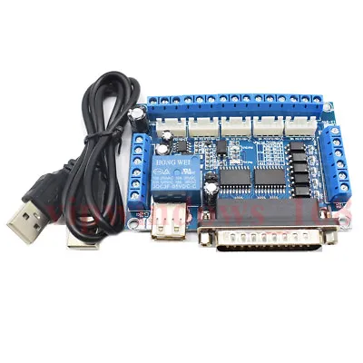 5Axis CNC Breakout Board With USB Cable Fr Stepper Motor Drive Controller MACH3 • $12.99