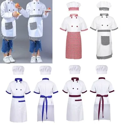 Chef Kids Fancy Dress Bake Off Head Cook Uniform Boys Girls Childrens Costume • £5.69