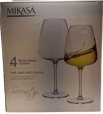 Mikasa Set Of 4 White Wine Glasses 19 Oz  Serenity • $35