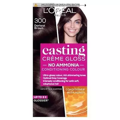 L'Oreal Casting Creme Gloss Semi-Permanent Hair Colour 300 Darkest Brown • £12.90