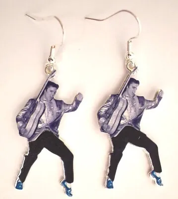 ELVIS PRESLEY EARRINGS - Legs Swivel ~ Ceramic And Silver Plate-NEW-Memphis EPE • $21.77