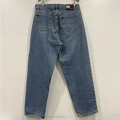 Vtg Tommy Hilfiger Men’s Big Flag Logo Freedom Jeans Sz 40X32 Blue • $30