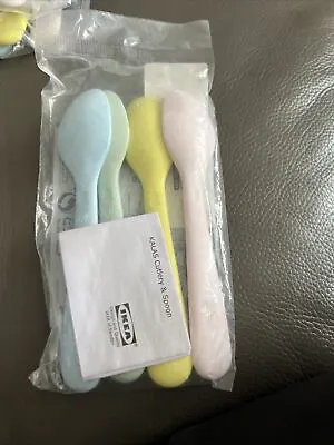 IKEA KALAS Kids Baby Feeding Weaning Travel  Cutlery Plastic Spoons 4pcs New • £2.96