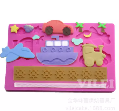 Boat Train Car Transportation Themed Silicone DIY Cake Fondant Sugarcraft Mould • £3.50