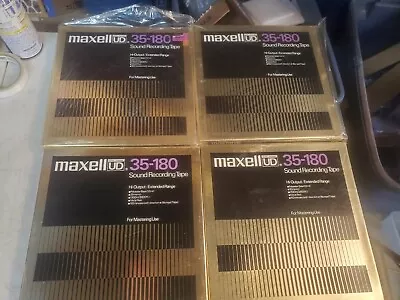 4 MAXELL UD 35-180 Sound Recording Metal Reel To Reel 1/4  Tape 10.5    • $170