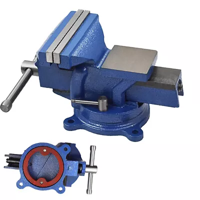 6  Bench Vise With Anvil Swivel Locking Base Table Top Clamp Heavy Duty Vice • $51.50