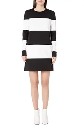 Nicole Miller Womens Black White Ponte Striped Dress L84406 Size P • $208