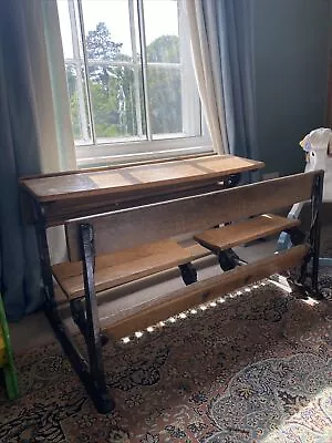 £0.99 • Buy Antique Children's Double School Desk And Bench