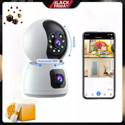 2K WiFi Security Camera 360° WiFi PTZ Audio Home CCTV IP Baby Monitor Dual Lens • £36.99