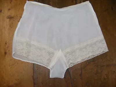 40s Tap Pants Rayon Panties White Lace Legs Sheer Sexy Vintage Lingerie Sm 27 W • $44.99