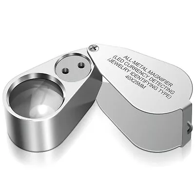 40X Jewelers Loupe Magnifying Glasses With LED Light For Close Work Stamp • $14.99