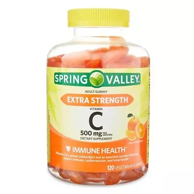 Spring Valley Extra Strength Vitamin C 500 Mg Vegetarian Gummies 120 Count NEW • $8.15