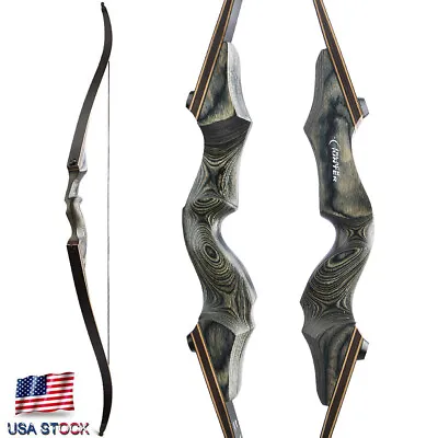 Takedown Recurve Bow 60  20-60lbs Archery Wooden Riser Limbs Bow Hunting Target • $102.45