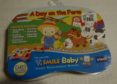 VTECH V SMILE Baby Game Cartridge A DAY ON THE FARM -New Sealed • $7