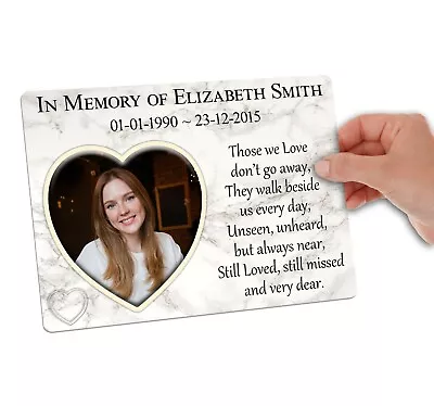 Large Memorial Plaque With Photo. Personalised. For Friend Family Garden Grave • £12.99