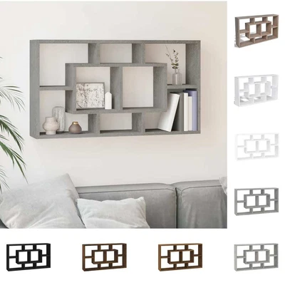 Floating Wall Display Shelf 8 Compartments Hanging Rack Multi Colours VidaXL • £40.99