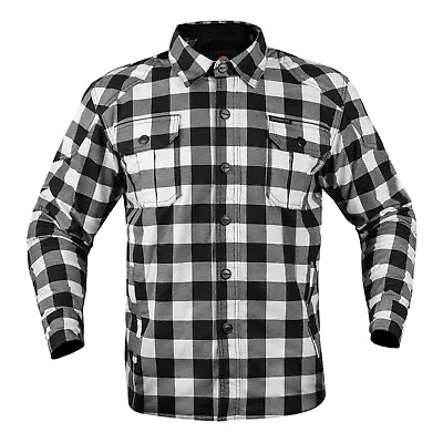 Mens Motorcycle Motorbike Flannel Lumberjack Shirt Lined With Kevlar CE Armour • $105.36