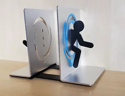 $45 • Buy Portal 2 ThinkGeek Rare Video Game Bookends Aluminum Metal Book Ends