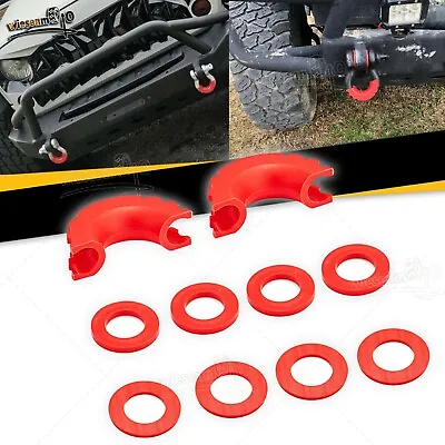 Fit 3/4  D-Ring Or Bow Shackle Isolators Washers Kit Bumper Protector Cover Red • $3.67