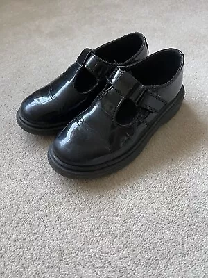 Dr Martens T Bar Shoes Black Patent Leather Girls Uk 1 • £4.90