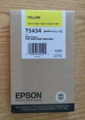 04-2009 NIB Genuine Epson T5434 Yellow 110ml K3 Ink Stylus Pro 4000/7600/9600 • $69.89