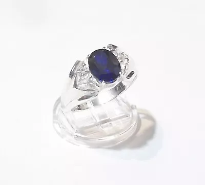 Vintage Men's Faux Blue Sapphire Size 12 Stamped A.Z Sp LIND Ring ...Se188 • $7.95