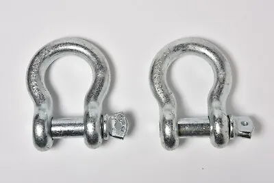 2x 1  Galv D Ring Bow Shackle Screw Pin Clevis Rigging Towing WLL 8.5Ton 18500lb • $36.99