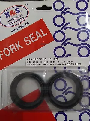 Kawasaki Vulcan 500 1990-1996 Fork Seals 36mmx48mmx11mm 16-1026 • $18.62