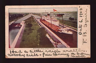 Postcard : Minnesota - Sault Ste Marie Mn - 1905 Birds Eye View Of Soo Locks Udb • $5.49